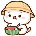 Mochi Mochi Peach Cat with Watermelon cursor