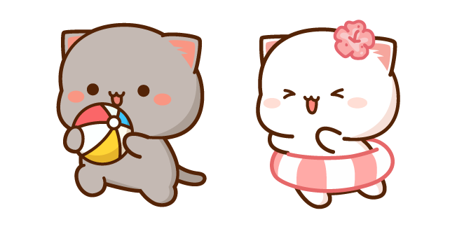 Mochi Mochi Peach Cats Goma and Peach on a Beach