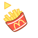 Mochi Mochi Peach Cats Goma Eating Fries pointer