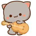 Mochi Mochi Peach Cats Goma Playing Guitar pointer