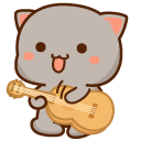 Mochi Mochi Peach Cats Goma Playing Guitar cursor