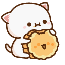 Mochi Mochi Peach Cats Peach and Goma Eating Cookies pointer