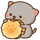 Mochi Mochi Peach Cats Peach and Goma Eating Cookies cursor