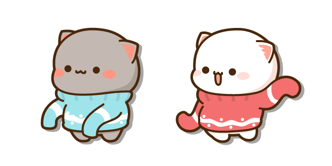 Mochi Mochi Peach Cats Peach and Goma in Sweaters