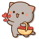 Mochi Mochi Peach Cats Peach and Goma with Hearts cursor