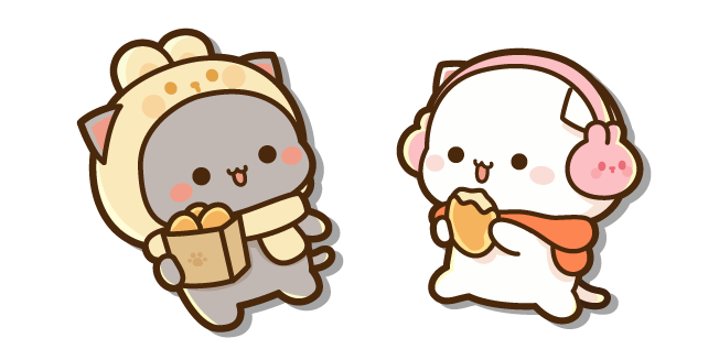 Mochi Mochi Peach Cats Peach and Goma with Sweet Buns