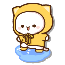 Mochi Mochi Peach in a Raincoat and Goma with an Umbrella cursor