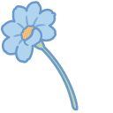 Molang and a Tender Blue Flower pointer
