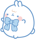 Molang and a Tender Blue Flower cursor