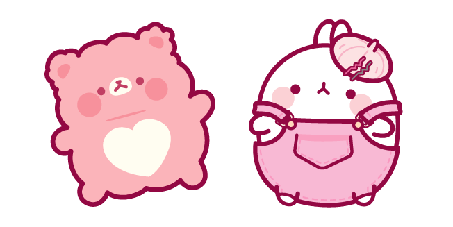 Molang and Pink Teddy Bear