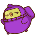 Molang and Piu Piu in Among Us Spacesuits pointer