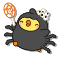 Molang and Piu Piu in Bat and Spider Costumes pointer