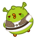 Molang and Piu Piu in Donkey and Shrek Costumes pointer