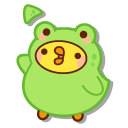 Molang and Piu Piu in Frog Costumes pointer