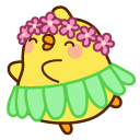 Molang and Piu Piu in Hawaii Costumes pointer