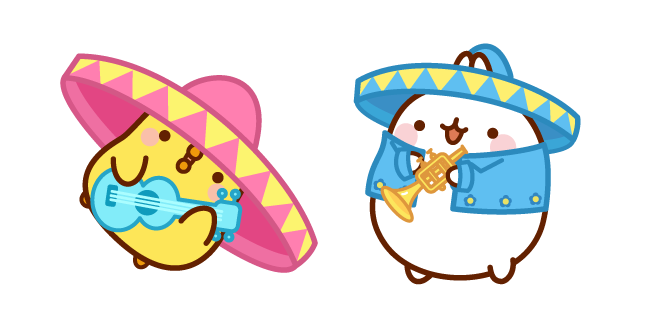 Molang and Piu Piu in Mexican Outfits