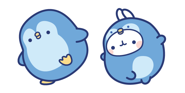 Molang and Piu Piu in Penguin Costumes