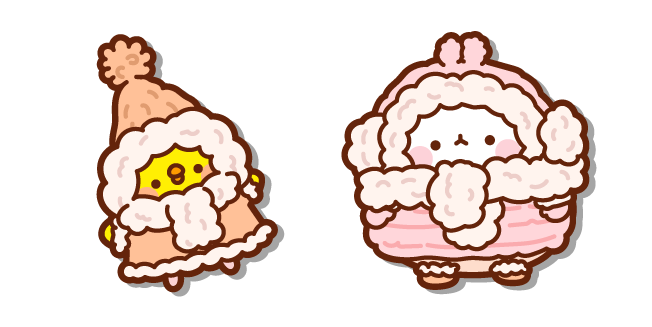 Molang and Piu Piu in Winter Clothes