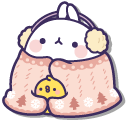 Molang and Piu Piu with Blanket and Lantern cursor