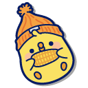 Molang and Piu Piu with Hot Cocoa and Corn pointer