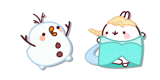 Molang Elsa and Piu Piu Olaf