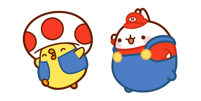 Molang Mario and Piu Piu Super Mushroom