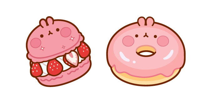 Molang Pink Macaron and Donut