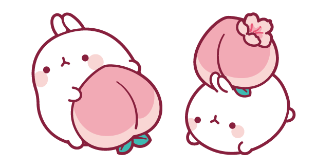 Molang Playing with a Peach