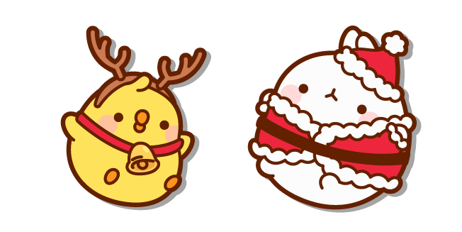 Molang Santa Claus and Piu Piu Deer