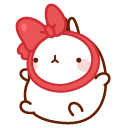 Molang with a Red Ribbon cursor