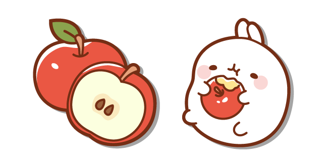 Molang with an Apple