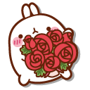 Molang with Heart and Bouquet of Roses pointer
