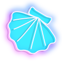 Blue Oyster Shell with Pearl Neon pointer