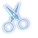 Blue Scissors and Barber's Pole Neon pointer
