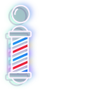 Blue Scissors and Barber's Pole Neon cursor