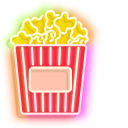 Colorful 3d Glasses and Popcorn Bucket Neon cursor