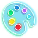 Colorful Brush and Palette Neon cursor