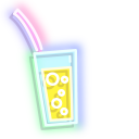 Colorful Drink and Donut Neon pointer