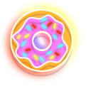 Colorful Drink and Donut Neon cursor
