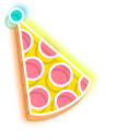 Colorful Party Hat and Balloons Neon pointer