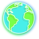 Colourful Comet and Earth Neon cursor