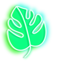 Green Chameleon and Monstera Neon cursor