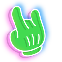 Neon Alien Hands pointer