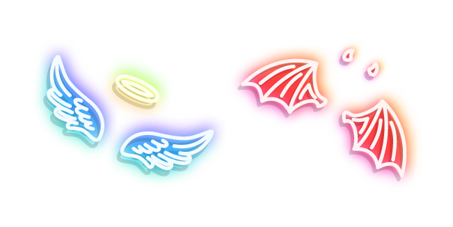 Neon Angel and Devil