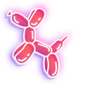 Neon Balloon Dog and Heart pointer
