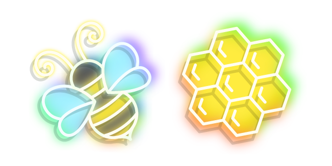 Neon Bee and Honeycomb