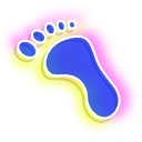 Neon Blue and Purple Footprints pointer