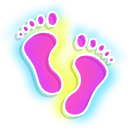 Neon Blue and Purple Footprints cursor