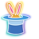 Neon Blue Magic Wand and Hat cursor