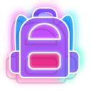 Neon Book and Backpack cursor